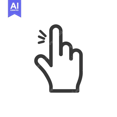 Premium design asset: Hand Cursor Icon: Middle Finger Tap with Ripple Effect, Isolated on Wh