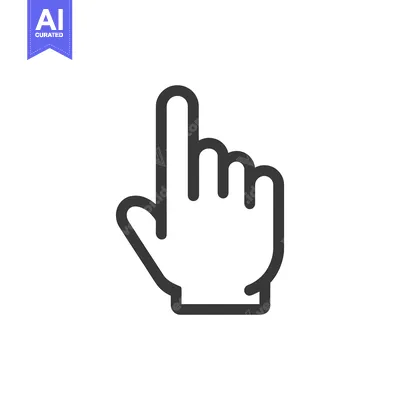 Popular premium asset: Minimalist Hand Cursor Icon with Pointing Finger on White Background