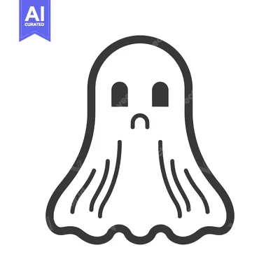 Aset premium populer: A simple cartoon depiction of a ghostly white spirit floating