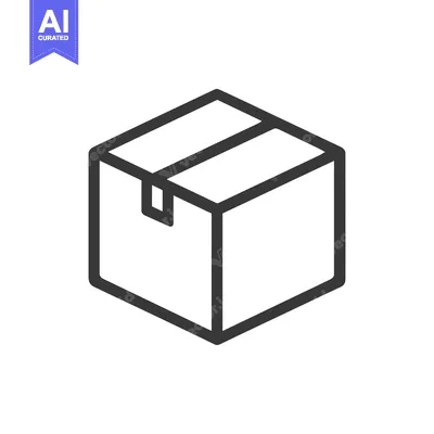 Aset desain premium: Isometric Cardboard Box Icon: Minimalist Design for Delivery and Stora
