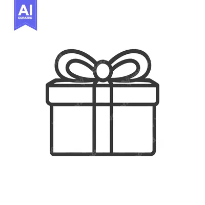 Aset premium populer: Simple line art illustration of a wrapped present with a bow