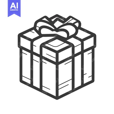 Popular premium asset: A simple outlined gift box tied with a decorative bow