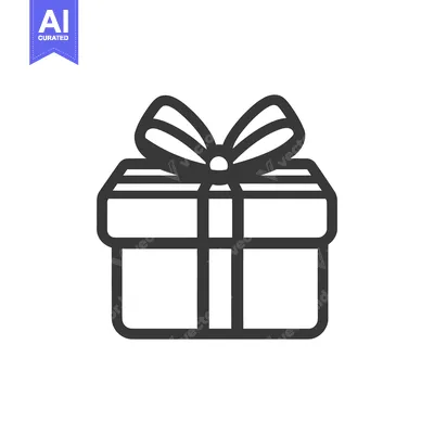 Aset premium populer: Simple illustration depicting a gift box tied with a beautiful bow