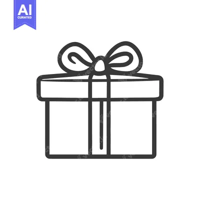 Popular premium asset: A simple illustration showcasing a present with a decorative ribbon on
