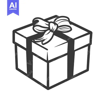 Aset premium populer: A Simple Square Gift Box With A Decorative Bow On Top
