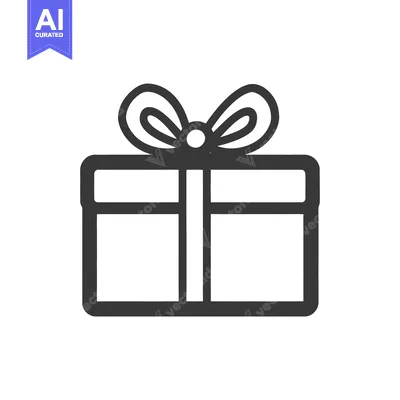 Aset premium populer: Simple illustration of a wrapped gift box with bow detail