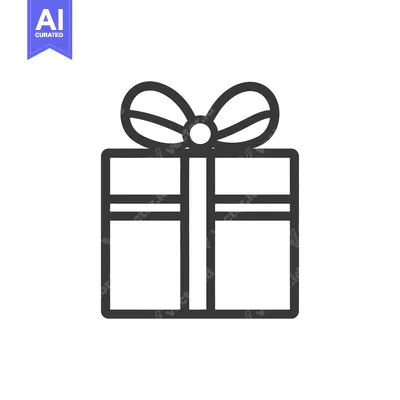 Aset desain premium: A simple boxed present tied up with a decorative bow on top