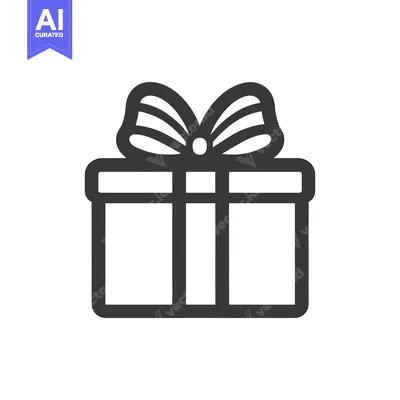 Premium design asset: A simple icon showing a gift box with a bow on top