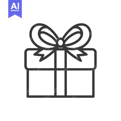 Aset premium populer: A simple vector illustration depicts a present with a decorative bow
