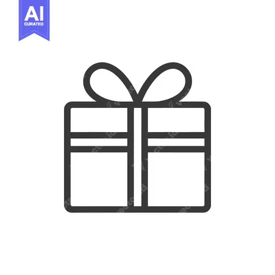 Aset premium populer: Simple illustration of a wrapped gift box with a ribbon bow