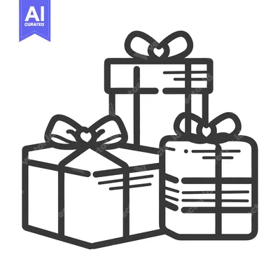 Aset premium populer: Three wrapped gift boxes decorated with lovely bows are displayed