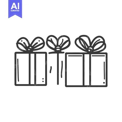 Aset premium populer: Three presented gifts with tied bows are shown in a line