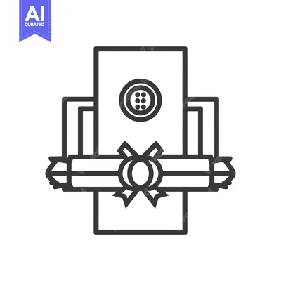 Aset premium populer: Gift wrapped with a ribbon and a button