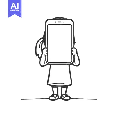 Popular premium asset: Girl Holding Smartphone in Front of Her Face