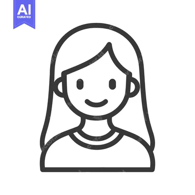 Aset premium populer: Simplified Vector Illustration Depicting a Smiling Person with Long Ha