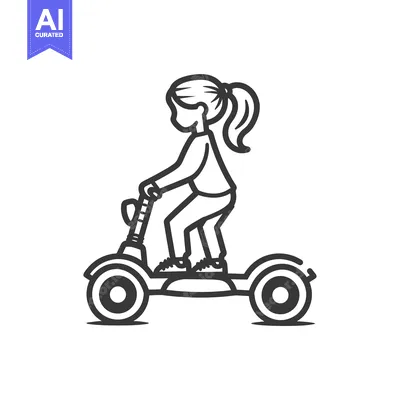 Popular premium asset: Girl riding a two-wheeled electric scooter