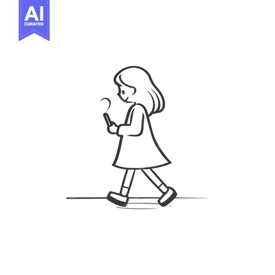 Popular premium asset: Girl Walking While Using a Phone
