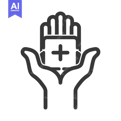 Aset premium populer: A pair of hands holding a symbol of medical aid
