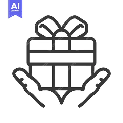 Premium design asset: A hands holding a gift box with a decorative bow on top