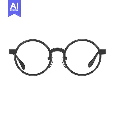 Aset desain premium: A minimalist black framed pair of glasses for vision correction
