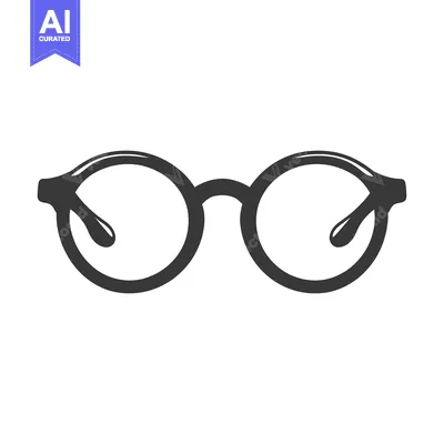 Aset premium populer: The simple black round framed eyeglasses are clearly visible