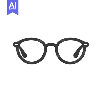 Premium design asset: A simple black line illustration representing stylish eye glasses