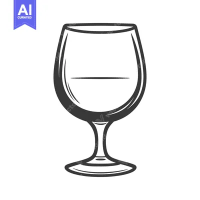 Aset premium populer: An Elegant Outline Depicting a Glass Stemware Used For Beverage