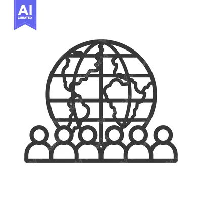 Aset premium populer: Global Community of People Represented by Earth Globe