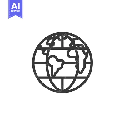 Premium design asset: A line drawing depicting the planet earth globally