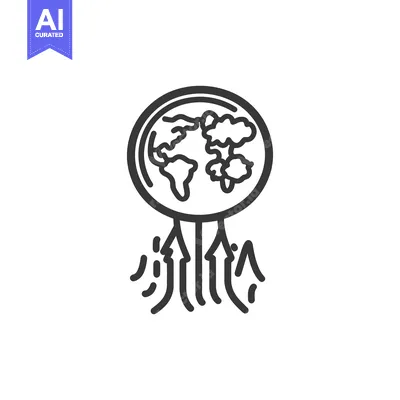 Aset premium populer: An illustrated earth globe with upward arrows below it