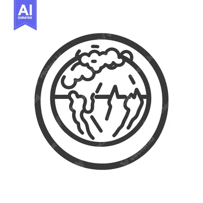 Aset desain premium: A black and white line art depiction of a planet