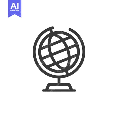 Aset premium populer: Minimalist Globe Icon: Stylized Earth Representation on White Backgrou