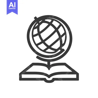 Popular premium asset: Globe on Open Book: Minimalist Icon of Knowledge and Exploration
