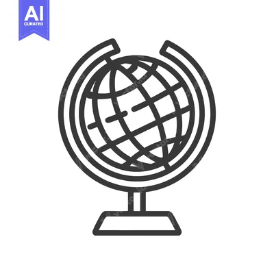 Aset premium populer: Minimalist Globe Icon: World Geography, Education, and Global Awarenes