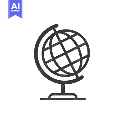 Aset premium populer: Minimalist Globe Icon: Stylized World Representation on White Backgrou