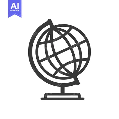Aset premium populer: Minimalist Globe Icon: Education, Geography, and Global Connection Sym