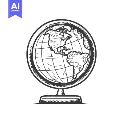 Detailed sketch of the world displayed on a stand for study