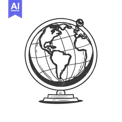 Popular premium asset: A black and white illustration depicting an earth globe object