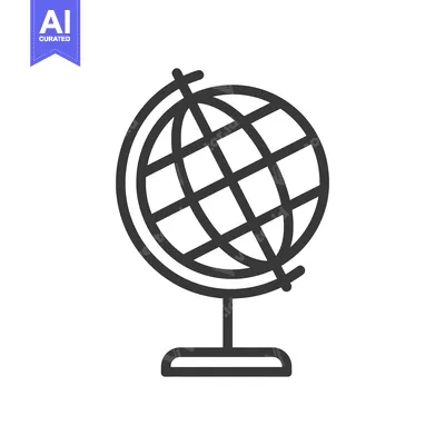 Aset premium populer: Minimalist Globe Icon: Geography, Education, and Global Connection Sym