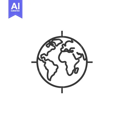 Aset desain premium: Globe with Crosshair Targeting Outline
