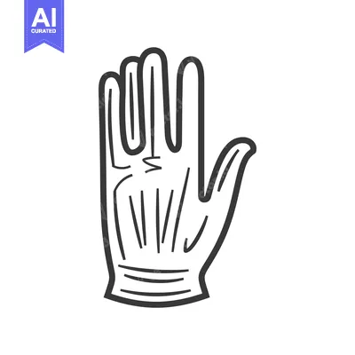Aset desain premium: A stylized monochrome drawing of a human hand gesture