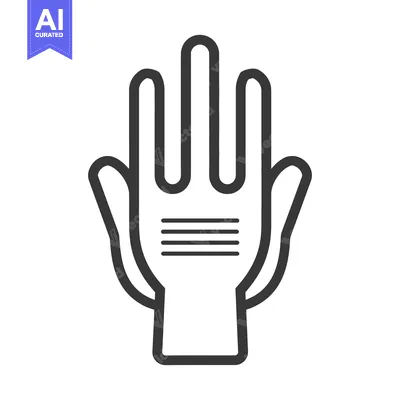 Premium design asset: A simple vector illustration depicting the outline of a glove