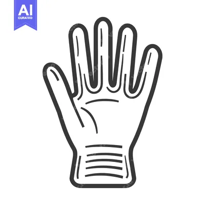 Aset premium populer: Simple black and white illustration of an open hand glove