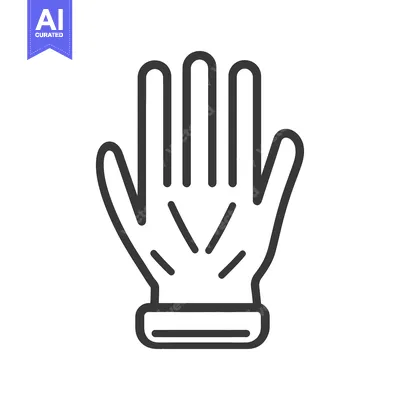Aset desain premium: A stylized black and white icon depicting a human hand