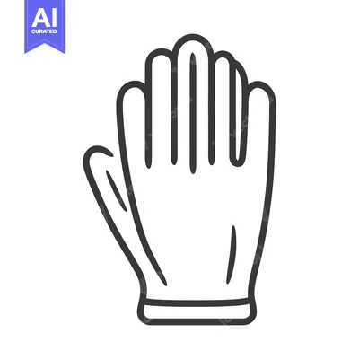 Aset premium populer: A single monochrome line drawing of a protective glove