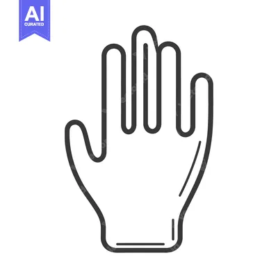 Aset premium populer: A graphic representation of an open human hand showing five fingers