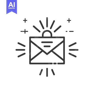 Aset premium populer: Glowing Envelope with Sunburst and Plus Signs