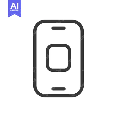 Aset desain premium: Minimalist Smartphone Icon: Sleek Design with Rounded Edges and Square