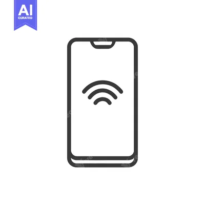 Aset premium populer: Smartphone with Wireless Connection Icon, Minimalist Design, Technolog
