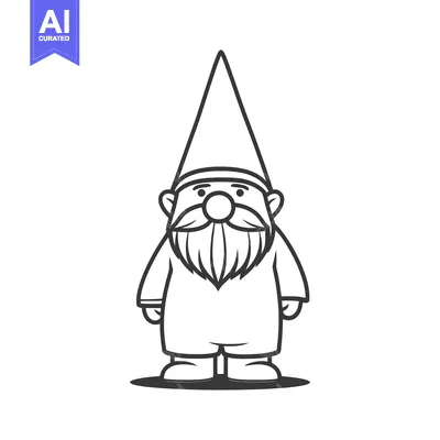 Popular premium asset: A friendly garden gnome with a long white beard is standing